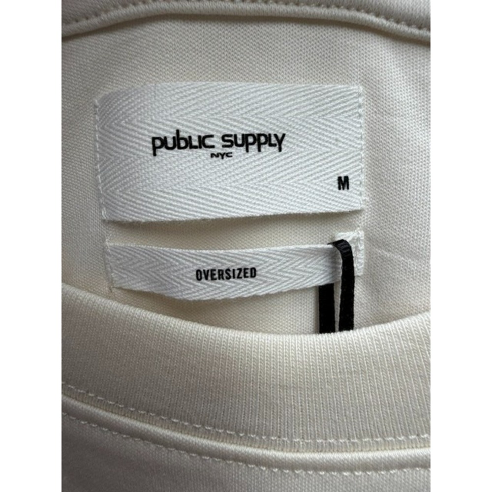 Public Supply NYC Mens M Oversized T Shirt Buttercream Cream Short Sleeve Tee - Picture 5 of 10